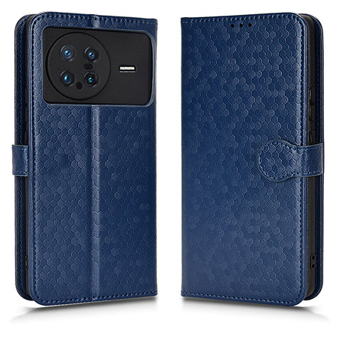 Funda de Cuero Cartera con Soporte Carcasa C01X para Vivo X Note Azul