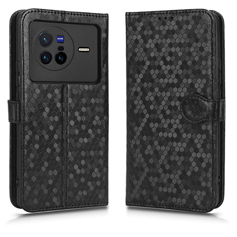 Funda de Cuero Cartera con Soporte Carcasa C01X para Vivo X80 5G Negro