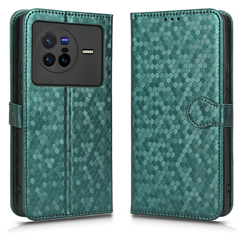 Funda de Cuero Cartera con Soporte Carcasa C01X para Vivo X80 5G Verde