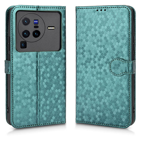 Funda de Cuero Cartera con Soporte Carcasa C01X para Vivo X80 Pro 5G Verde