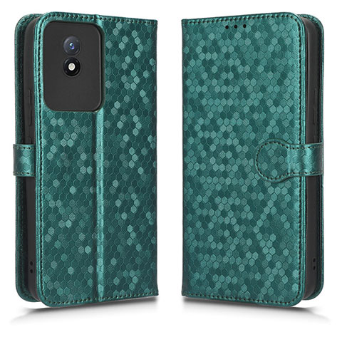 Funda de Cuero Cartera con Soporte Carcasa C01X para Vivo Y02 Verde