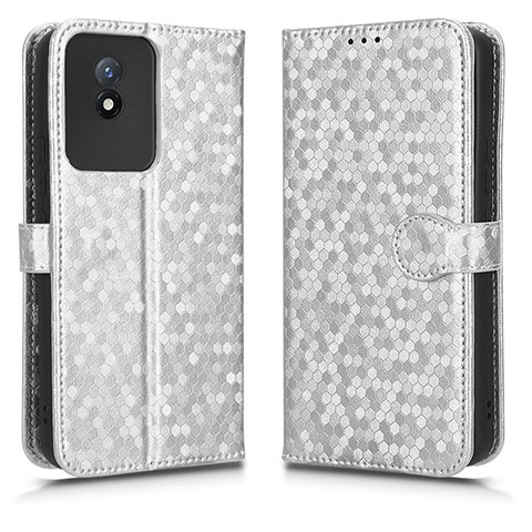 Funda de Cuero Cartera con Soporte Carcasa C01X para Vivo Y11 (2023) Plata