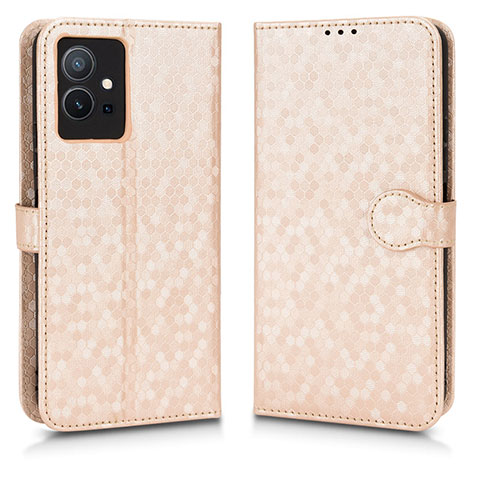 Funda de Cuero Cartera con Soporte Carcasa C01X para Vivo Y30 5G Oro