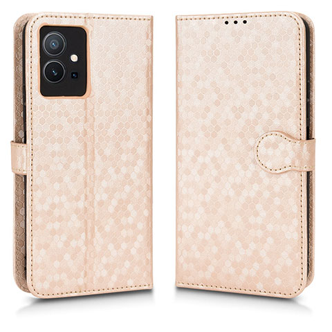 Funda de Cuero Cartera con Soporte Carcasa C01X para Vivo Y33e 5G Oro