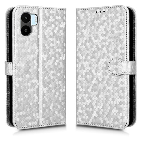 Funda de Cuero Cartera con Soporte Carcasa C01X para Xiaomi Poco C51 Plata