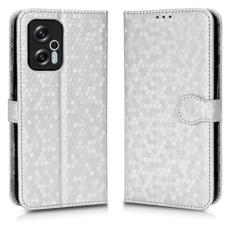 Funda de Cuero Cartera con Soporte Carcasa C01X para Xiaomi Poco X4 GT 5G Plata