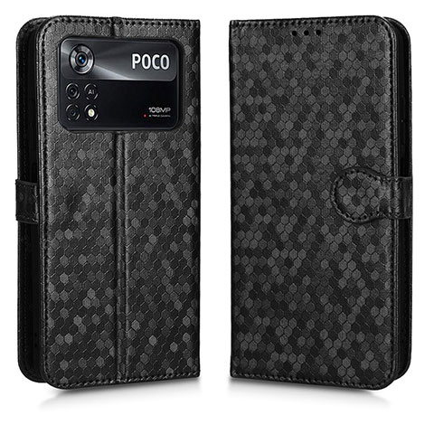 Funda de Cuero Cartera con Soporte Carcasa C01X para Xiaomi Poco X4 Pro 5G Negro