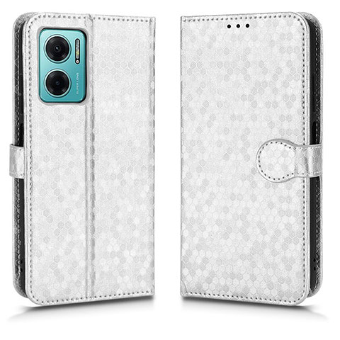 Funda de Cuero Cartera con Soporte Carcasa C01X para Xiaomi Redmi 10 5G Plata