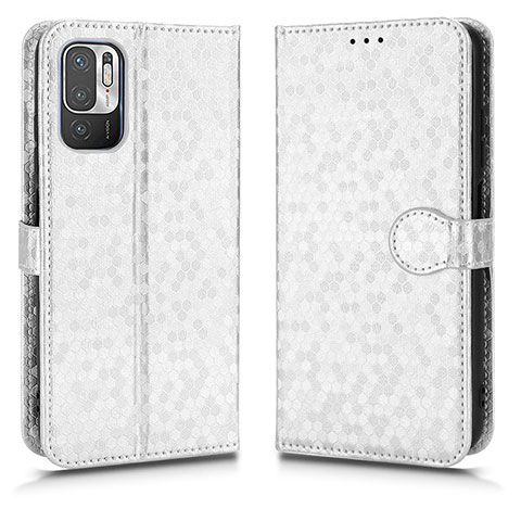 Funda de Cuero Cartera con Soporte Carcasa C01X para Xiaomi Redmi Note 10 5G Plata