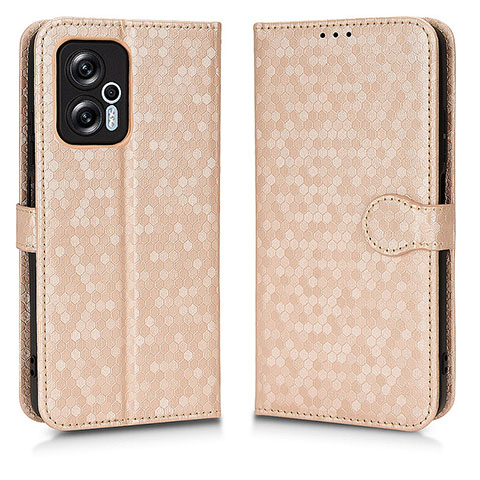 Funda de Cuero Cartera con Soporte Carcasa C01X para Xiaomi Redmi Note 11T Pro+ Plus 5G Oro