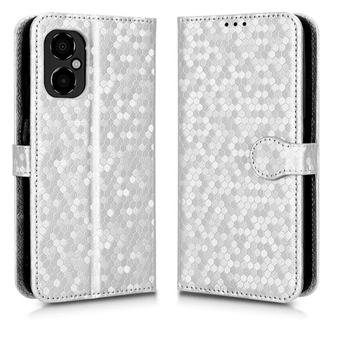 Funda de Cuero Cartera con Soporte Carcasa C01X para Xiaomi Redmi Note 12R Pro 5G Plata