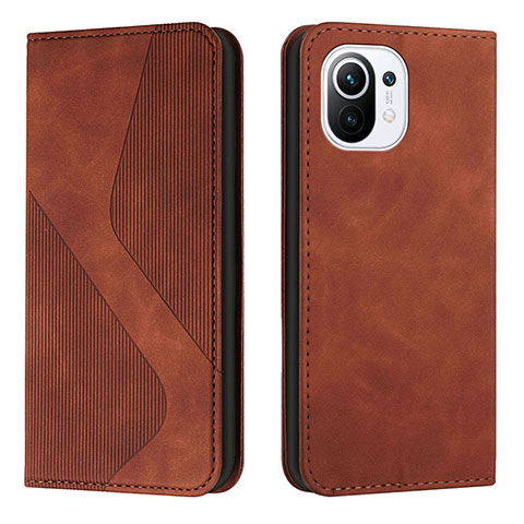 Funda de Cuero Cartera con Soporte Carcasa C02 para Xiaomi Mi 11 5G Marron