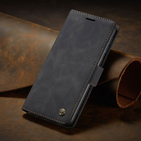 Funda de Cuero Cartera con Soporte Carcasa C02S para Huawei P60 Negro