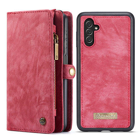 Funda de Cuero Cartera con Soporte Carcasa C02S para Samsung Galaxy A04s Rojo