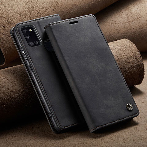 Funda de Cuero Cartera con Soporte Carcasa C02S para Samsung Galaxy A21s Negro