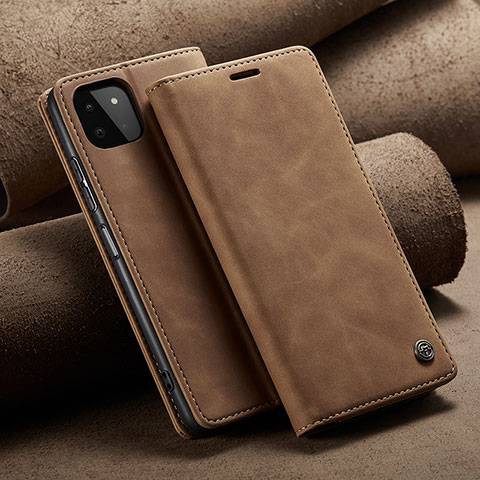 Funda de Cuero Cartera con Soporte Carcasa C02S para Samsung Galaxy A22s 5G Marron Claro