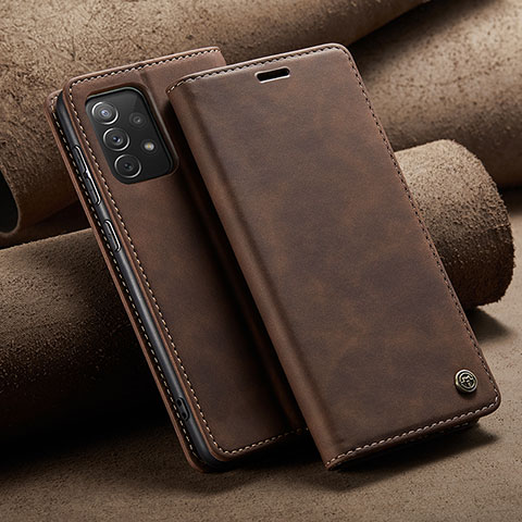 Funda de Cuero Cartera con Soporte Carcasa C02S para Samsung Galaxy A72 4G Marron