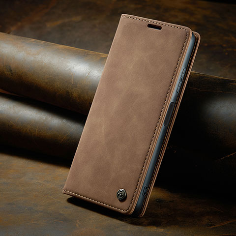 Funda de Cuero Cartera con Soporte Carcasa C02S para Xiaomi Redmi Note 10 Pro 4G Marron Claro