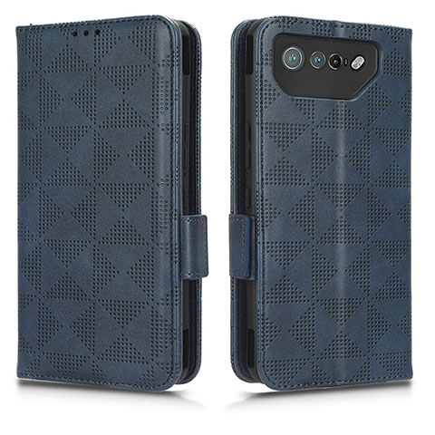 Funda de Cuero Cartera con Soporte Carcasa C02X para Asus ROG Phone 7 Ultimate Azul