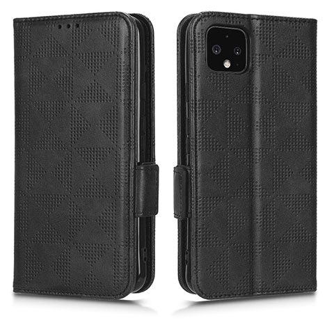 Funda de Cuero Cartera con Soporte Carcasa C02X para Google Pixel 4 XL Negro