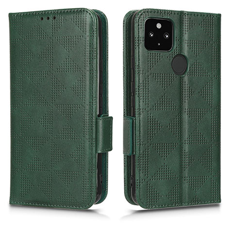 Funda de Cuero Cartera con Soporte Carcasa C02X para Google Pixel 4a 5G Verde