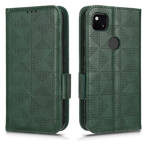 Funda de Cuero Cartera con Soporte Carcasa C02X para Google Pixel 4a Verde