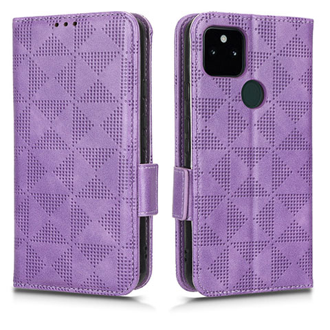 Funda de Cuero Cartera con Soporte Carcasa C02X para Google Pixel 5a 5G Morado