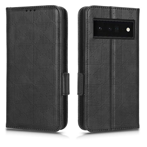 Funda de Cuero Cartera con Soporte Carcasa C02X para Google Pixel 6 Pro 5G Negro