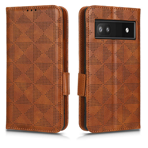 Funda de Cuero Cartera con Soporte Carcasa C02X para Google Pixel 6a 5G Marron