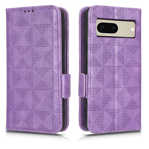 Funda de Cuero Cartera con Soporte Carcasa C02X para Google Pixel 7 5G Morado