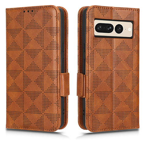 Funda de Cuero Cartera con Soporte Carcasa C02X para Google Pixel 7 Pro 5G Marron