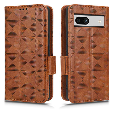 Funda de Cuero Cartera con Soporte Carcasa C02X para Google Pixel 7a 5G Marron