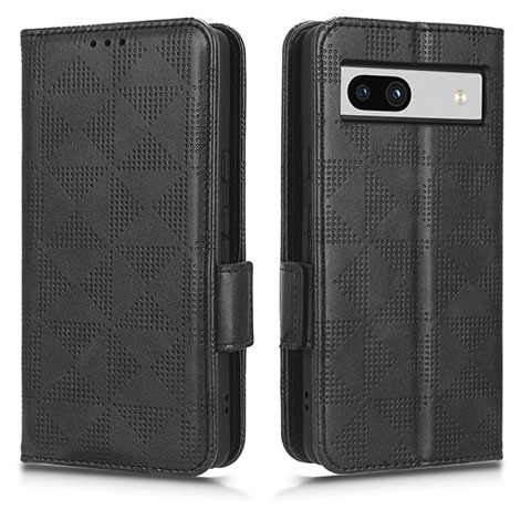 Funda de Cuero Cartera con Soporte Carcasa C02X para Google Pixel 7a 5G Negro