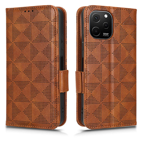 Funda de Cuero Cartera con Soporte Carcasa C02X para Huawei Enjoy 50z Marron