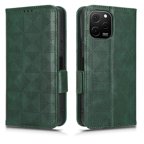 Funda de Cuero Cartera con Soporte Carcasa C02X para Huawei Enjoy 50z Verde