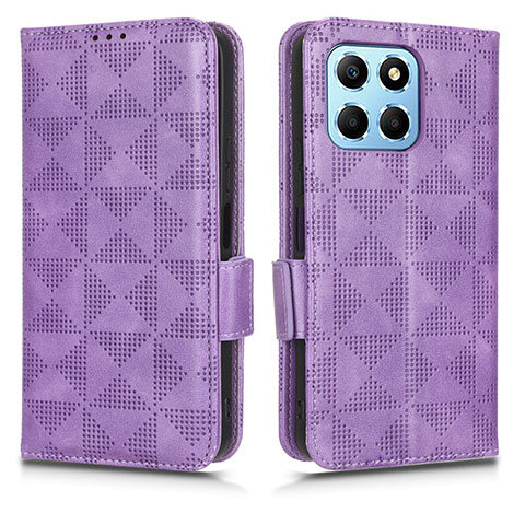 Funda de Cuero Cartera con Soporte Carcasa C02X para Huawei Honor 70 Lite 5G Morado