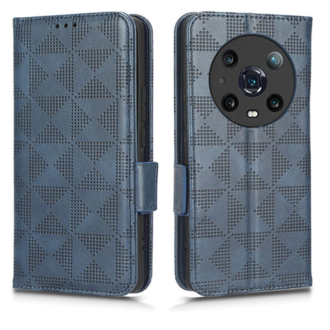 Funda de Cuero Cartera con Soporte Carcasa C02X para Huawei Honor Magic4 Pro 5G Azul