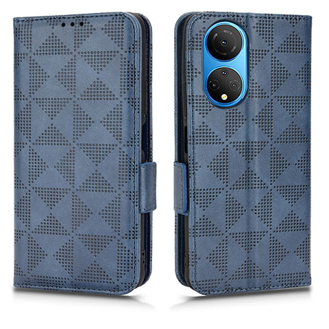 Funda de Cuero Cartera con Soporte Carcasa C02X para Huawei Honor X7 Azul