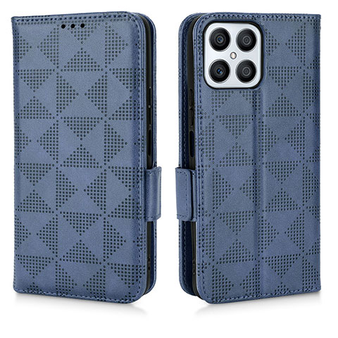 Funda de Cuero Cartera con Soporte Carcasa C02X para Huawei Honor X8 4G Azul