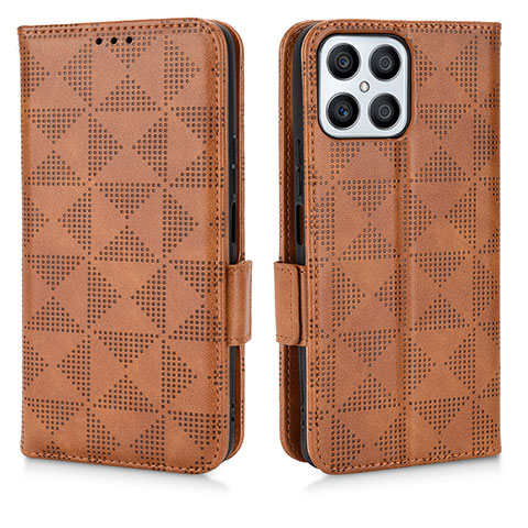 Funda de Cuero Cartera con Soporte Carcasa C02X para Huawei Honor X8 4G Marron