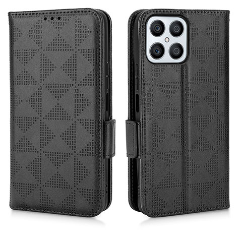 Funda de Cuero Cartera con Soporte Carcasa C02X para Huawei Honor X8 4G Negro