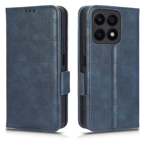 Funda de Cuero Cartera con Soporte Carcasa C02X para Huawei Honor X8a 4G Azul