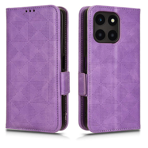 Funda de Cuero Cartera con Soporte Carcasa C02X para Huawei Honor X8b Morado