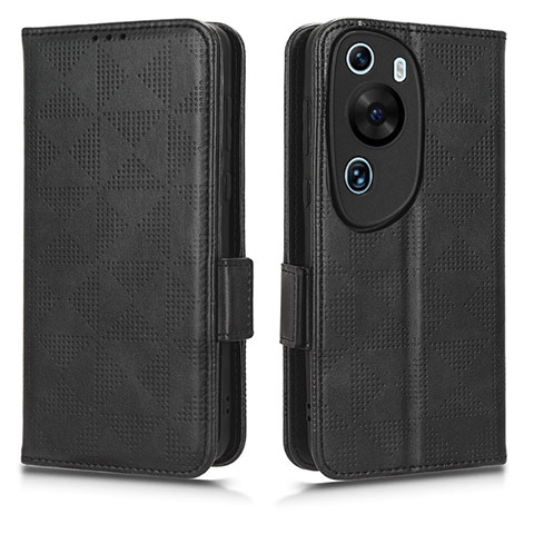 Funda de Cuero Cartera con Soporte Carcasa C02X para Huawei P60 Art Negro