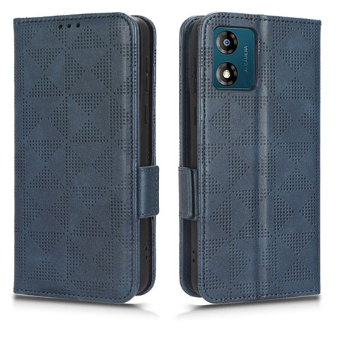 Funda de Cuero Cartera con Soporte Carcasa C02X para Motorola Moto E13 Azul