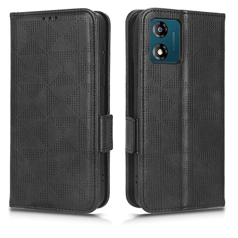 Funda de Cuero Cartera con Soporte Carcasa C02X para Motorola Moto E13 Negro