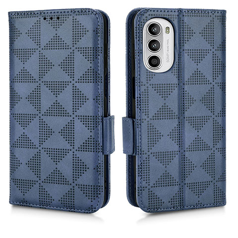 Funda de Cuero Cartera con Soporte Carcasa C02X para Motorola Moto Edge (2022) 5G Azul