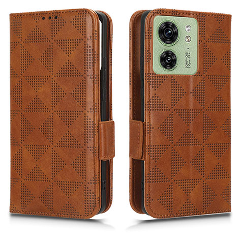 Funda de Cuero Cartera con Soporte Carcasa C02X para Motorola Moto Edge (2023) 5G Marron