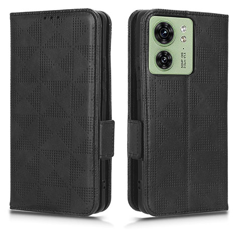 Funda de Cuero Cartera con Soporte Carcasa C02X para Motorola Moto Edge (2023) 5G Negro