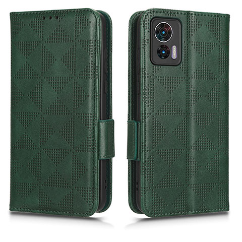 Funda de Cuero Cartera con Soporte Carcasa C02X para Motorola Moto Edge 30 Lite 5G Verde